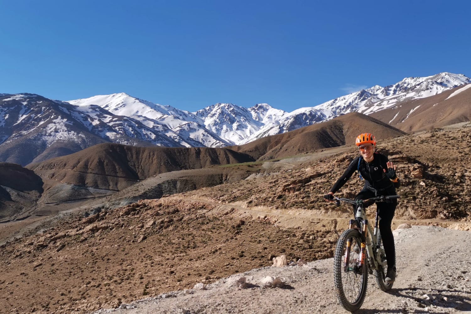 Mountains biking tour The background of the Atlas Mountains. Mountains biking tour The background of the Atlas Mountains.
